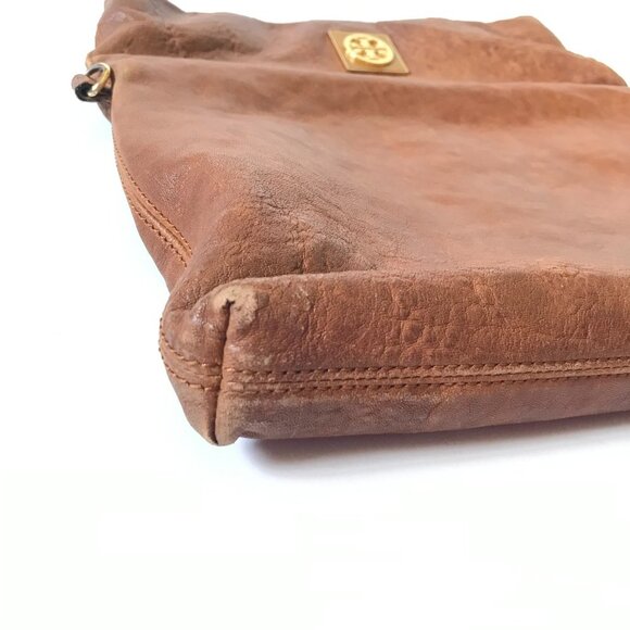 Tory Burch Louisa Leather Messenger Bag Crossbody Purse Womens Brown Leather - Picture 8 of 14
